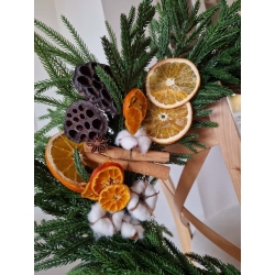 Wieniec zimowy świąteczny Amarantus i Pomarańcze 55 cm